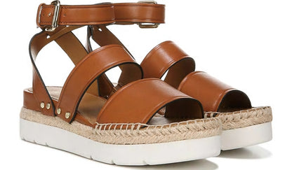 Sarto Calvin Wedge Sandal - Brown Leather