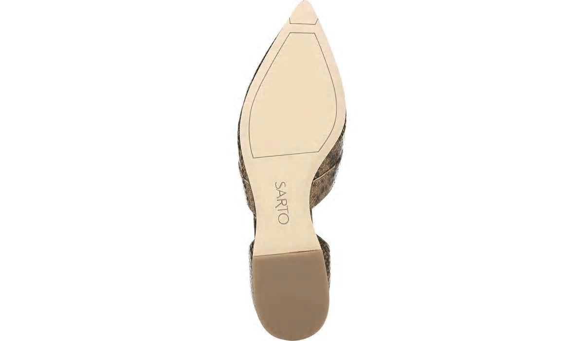 Sarto Toby D'Orsay Flat - Taupe Snake Leather