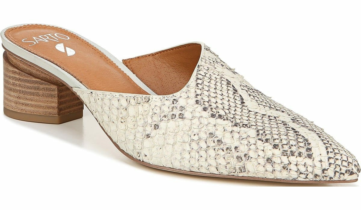Sarto Visa 2 Mule - Natural Snake Print Leather
