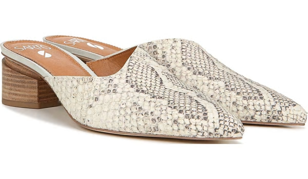 Sarto Visa 2 Mule - Natural Snake Print Leather