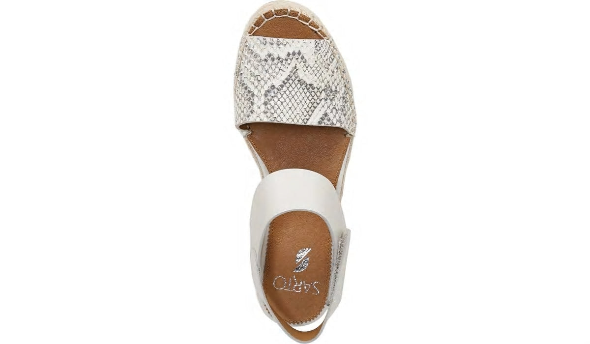 Sarto Oak Espadrille Sandal - Natural Snake Print Leather