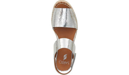 Sarto Oak Espadrille Sandal - Silver Leather