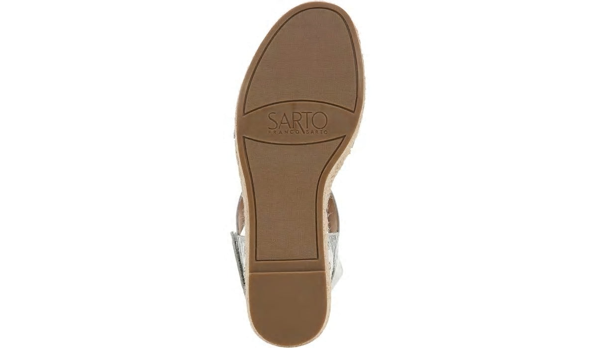Sarto Oak Espadrille Sandal - Silver Leather