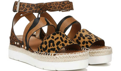 Sarto Calvin Wedge Sandal - Whiskey Calf Hair