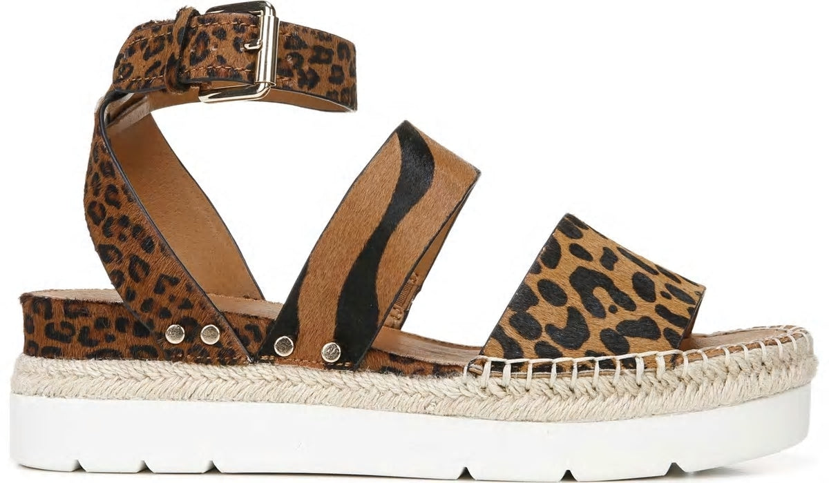 Sarto Calvin Wedge Sandal - Whiskey Calf Hair