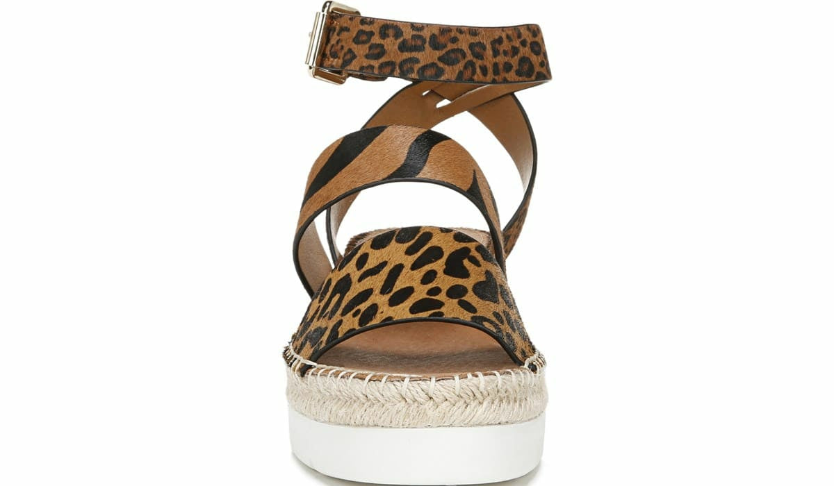 Sarto Calvin Wedge Sandal - Whiskey Calf Hair