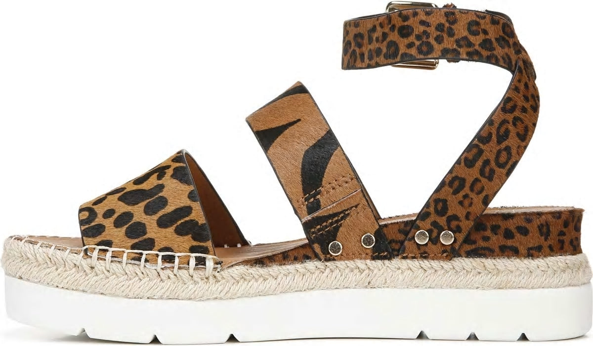 Sarto Calvin Wedge Sandal - Whiskey Calf Hair