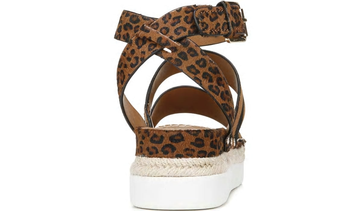 Sarto Calvin Wedge Sandal - Whiskey Calf Hair