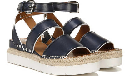 Sarto Calvin Wedge Sandal - Navy Leather