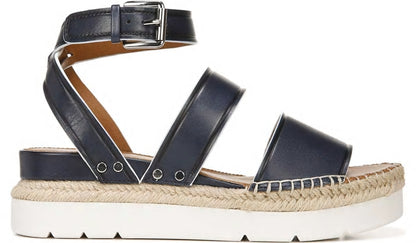 Sarto Calvin Wedge Sandal - Navy Leather