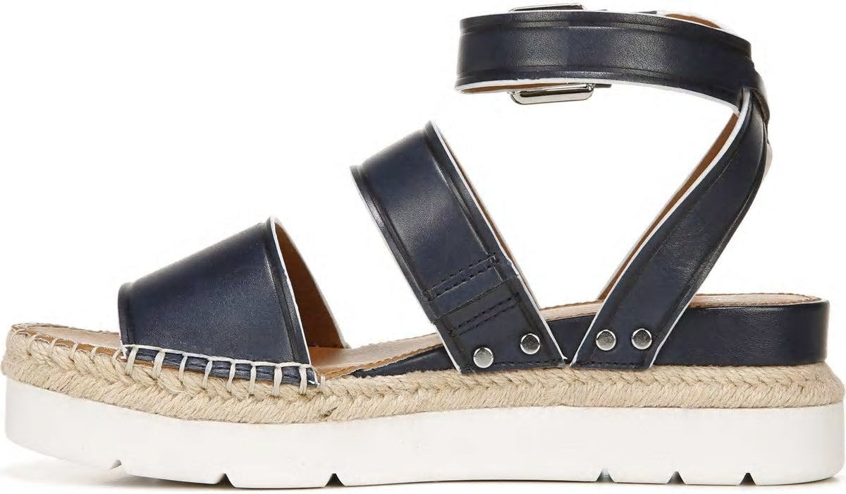 Sarto Calvin Wedge Sandal - Navy Leather