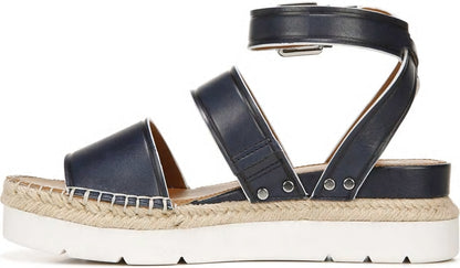 Sarto Calvin Wedge Sandal - Navy Leather