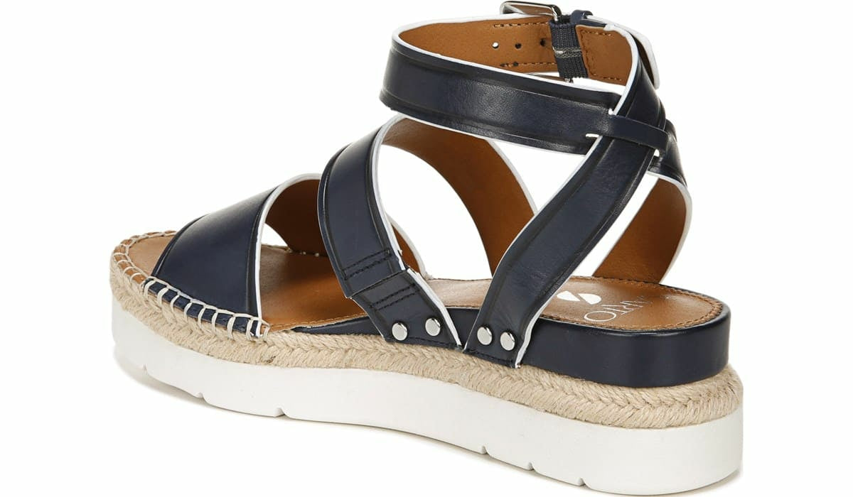 Sarto Calvin Wedge Sandal - Navy Leather