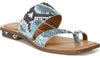 Teal Snake Print Leather