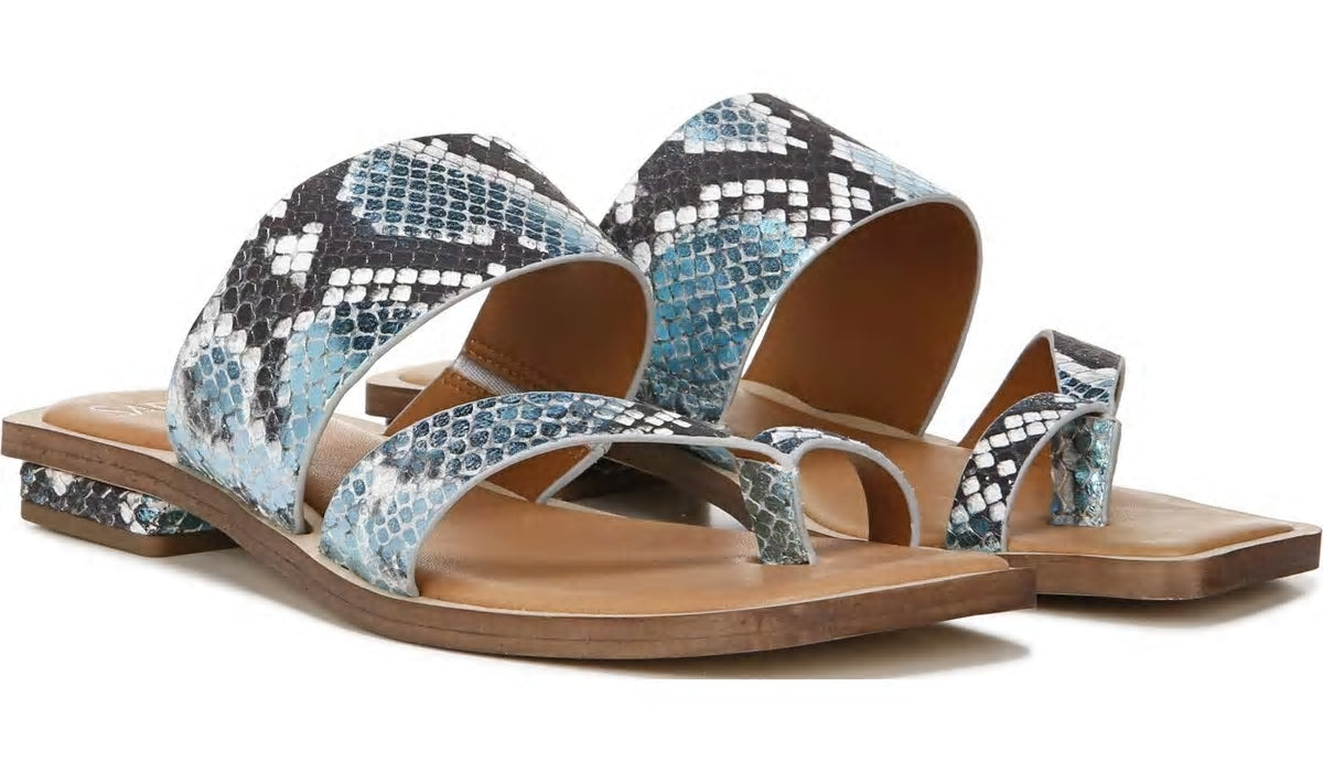 Sarto Ediana Sandal - Teal Snake Print Leather