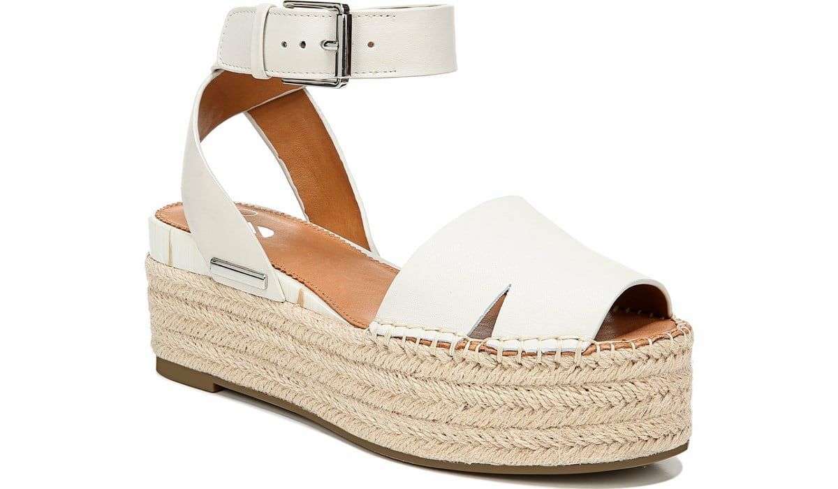 Sarto Lexie Espadrille Platform Sandal - Putty Leather