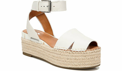 Sarto Lexie Espadrille Platform Sandal - Putty Leather
