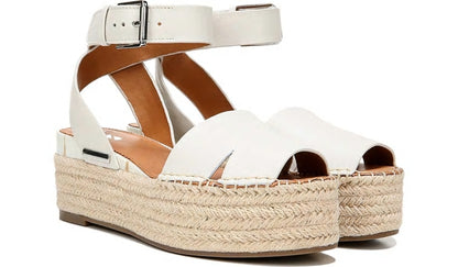 Sarto Lexie Espadrille Platform Sandal - Putty Leather
