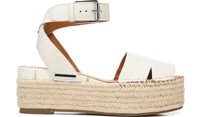 Sarto Lexie Espadrille Platform Sandal - Putty Leather