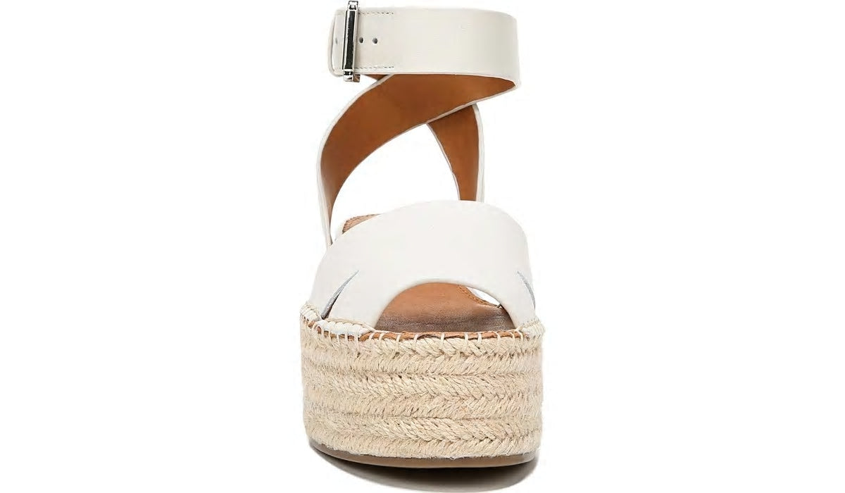 Sarto Lexie Espadrille Platform Sandal - Putty Leather