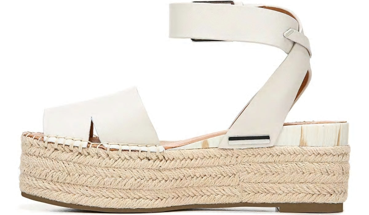 Sarto Lexie Espadrille Platform Sandal - Putty Leather