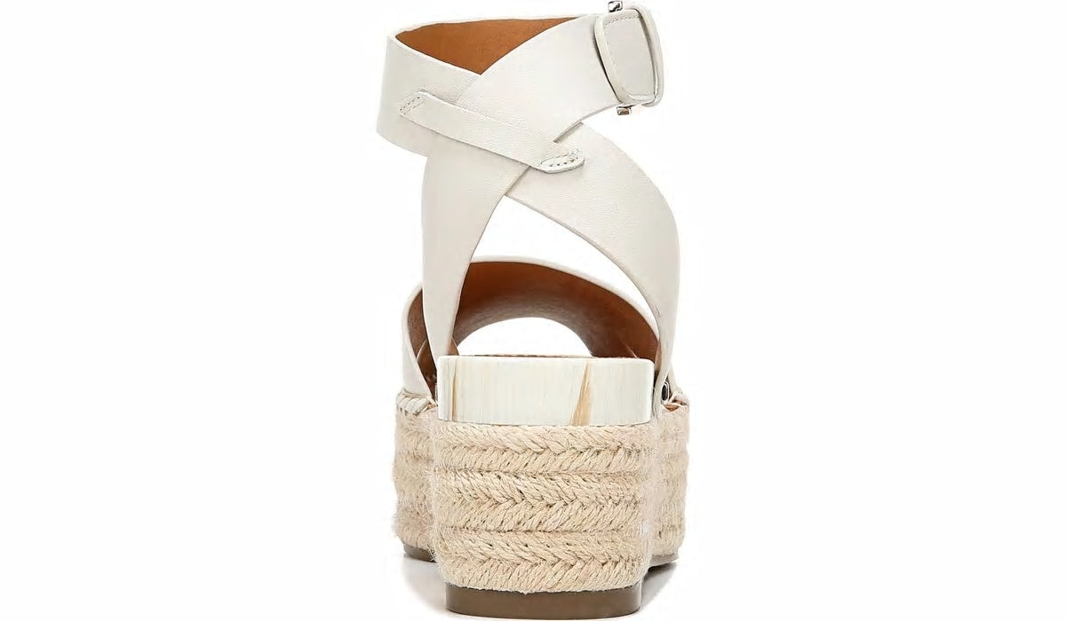 Sarto Lexie Espadrille Platform Sandal - Putty Leather