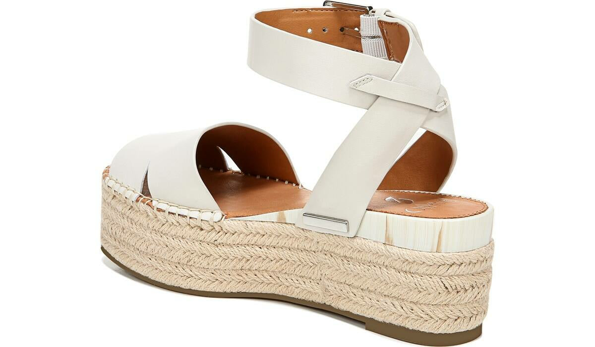 Sarto Lexie Espadrille Platform Sandal - Putty Leather