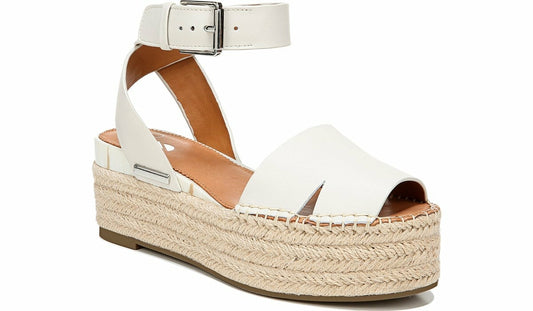 Sarto Lexie Espadrille Platform Sandal - Putty Leather