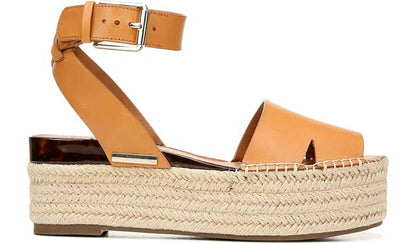 Sarto Lexie Espadrille Platform Sandal - Camel Leather