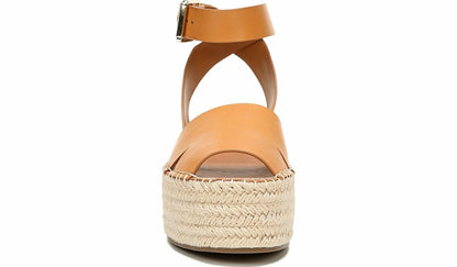 Sarto Lexie Espadrille Platform Sandal - Camel Leather
