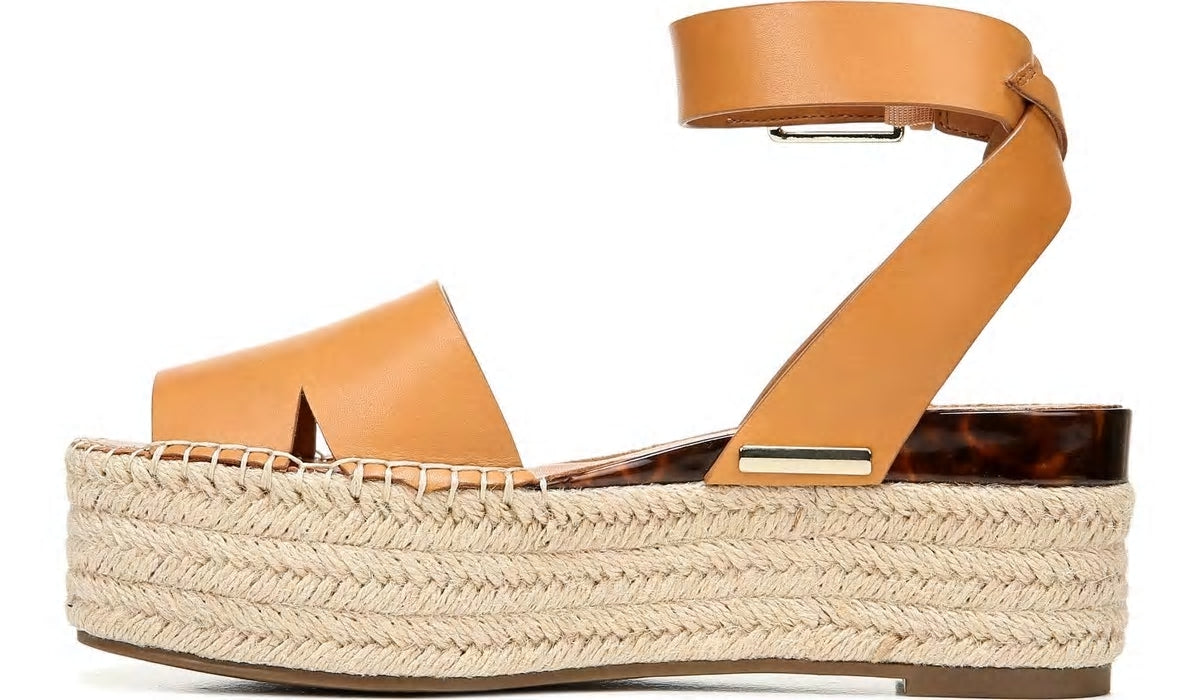 Sarto Lexie Espadrille Platform Sandal - Camel Leather
