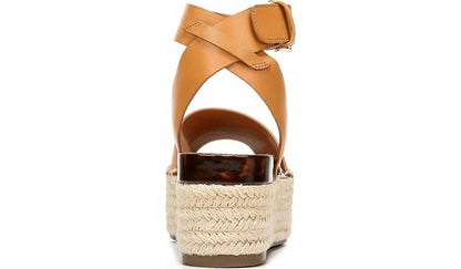 Sarto Lexie Espadrille Platform Sandal - Camel Leather