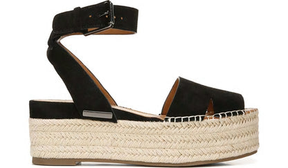 Sarto Lexie Espadrille Platform Sandal - Black Suede