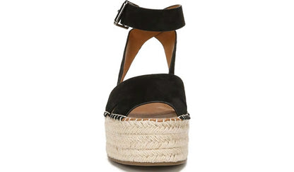 Sarto Lexie Espadrille Platform Sandal - Black Suede