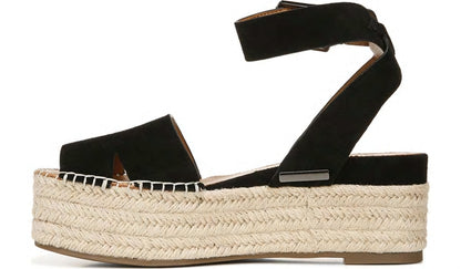 Sarto Lexie Espadrille Platform Sandal - Black Suede
