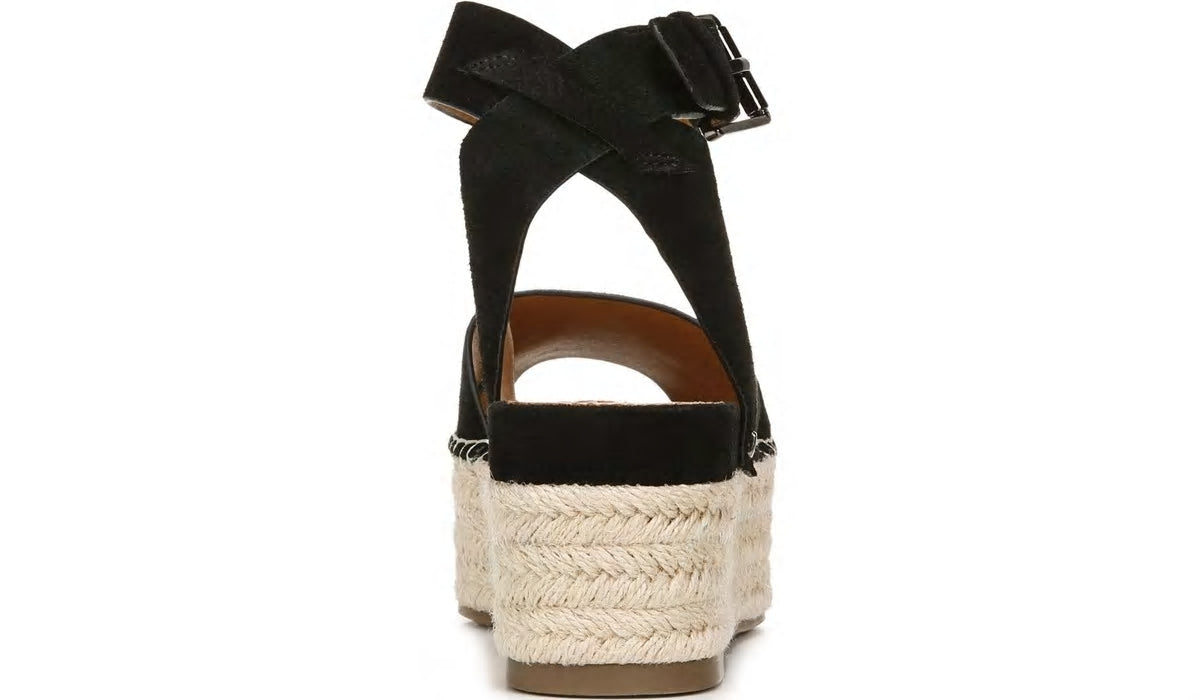 Sarto Lexie Espadrille Platform Sandal - Black Suede