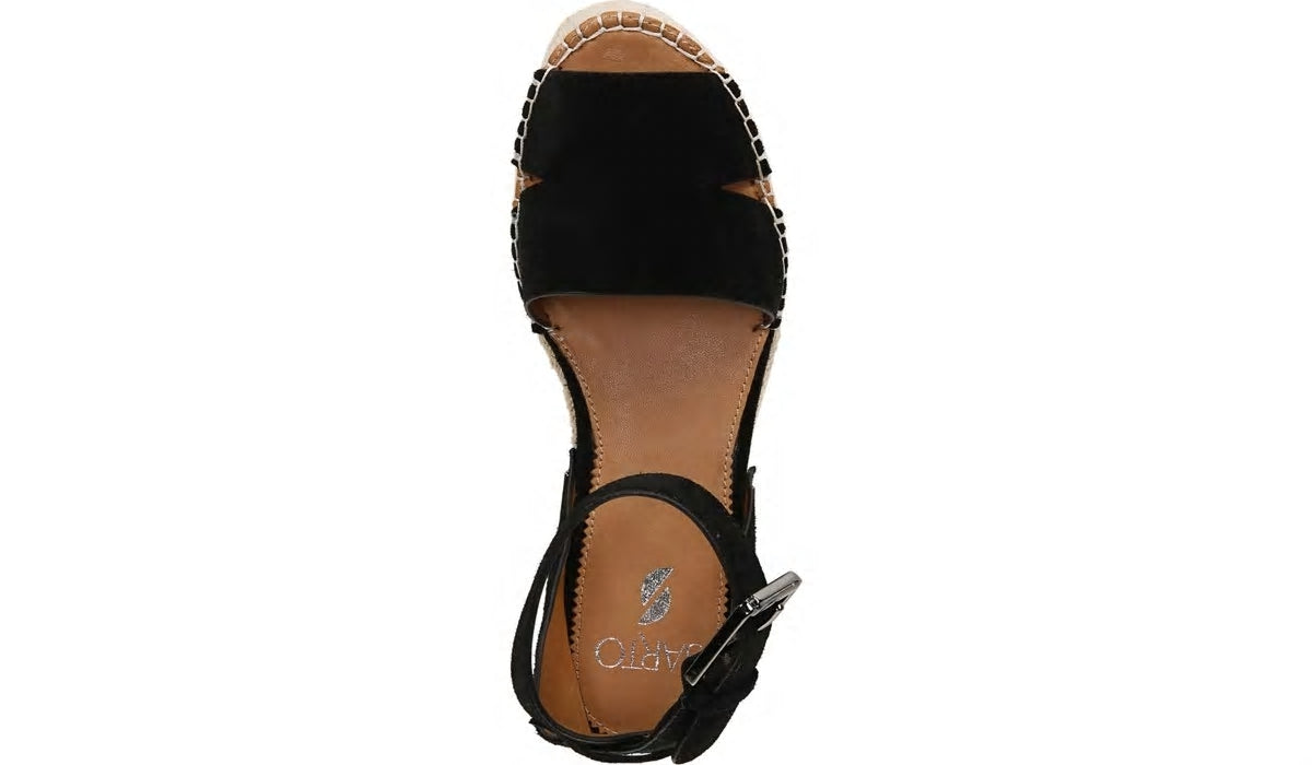 Sarto Lexie Espadrille Platform Sandal - Black Suede