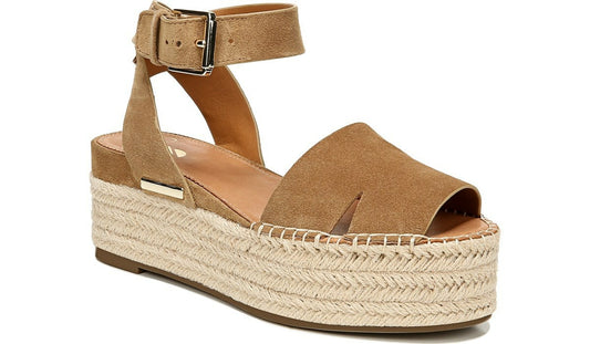Sarto Lexie Espadrille Platform Sandal - Toasted Barley Suede