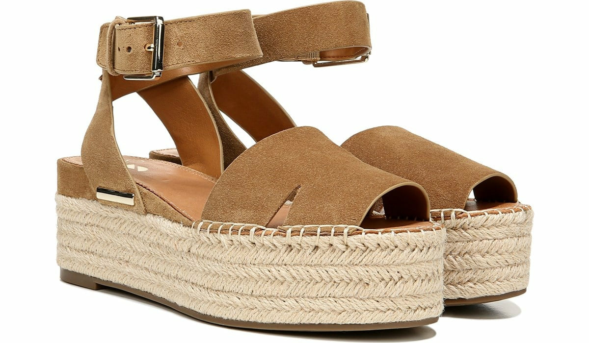 Sarto Lexie Espadrille Platform Sandal - Toasted Barley Suede