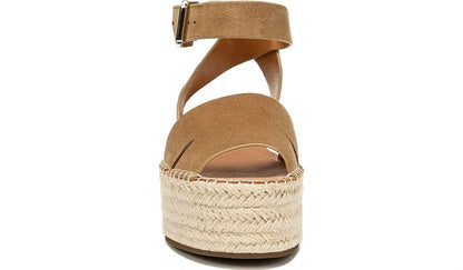 Sarto Lexie Espadrille Platform Sandal - Toasted Barley Suede