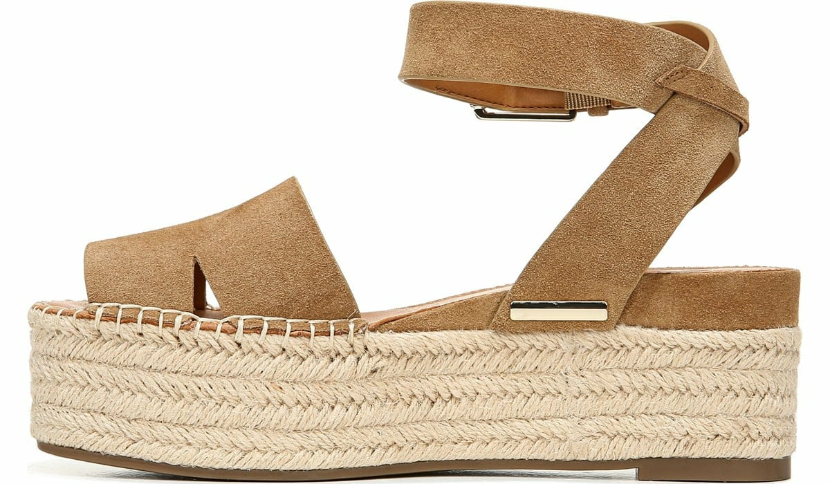 Sarto Lexie Espadrille Platform Sandal - Toasted Barley Suede