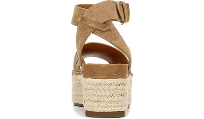 Sarto Lexie Espadrille Platform Sandal - Toasted Barley Suede