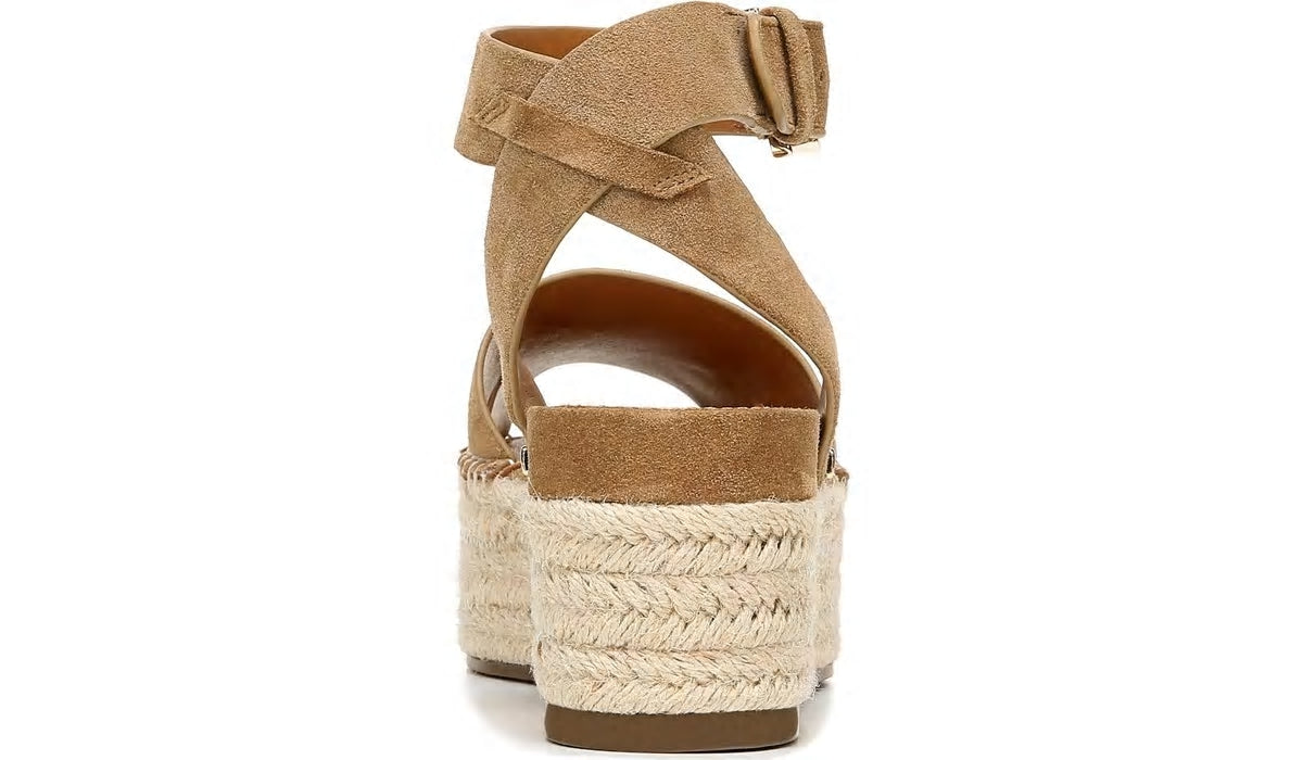Sarto Lexie Espadrille Platform Sandal - Toasted Barley Suede