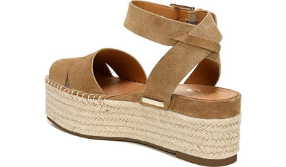 Sarto Lexie Espadrille Platform Sandal - Toasted Barley Suede