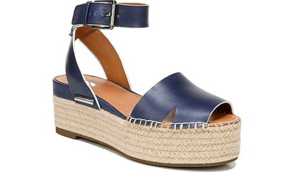 Sarto Lexie Espadrille Platform Sandal - Navy Leather