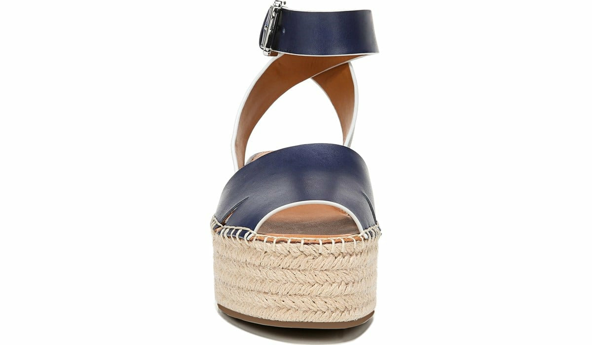 Sarto Lexie Espadrille Platform Sandal - Navy Leather