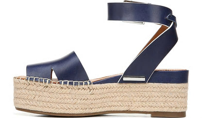 Sarto Lexie Espadrille Platform Sandal - Navy Leather