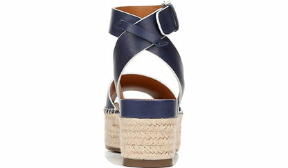 Sarto Lexie Espadrille Platform Sandal - Navy Leather