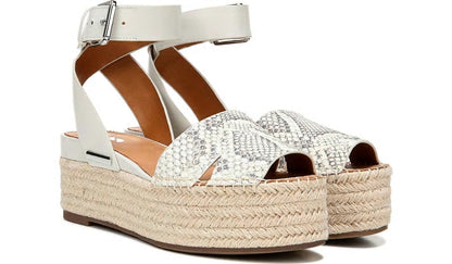 Sarto Lexie Espadrille Platform Sandal - Natural Snake Print Leather