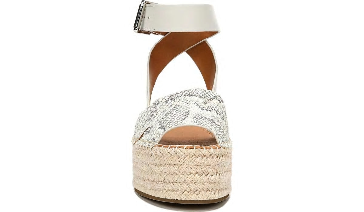 Sarto Lexie Espadrille Platform Sandal - Natural Snake Print Leather